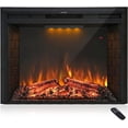 thumbnail image 1 of 30'' Electric Fireplace Insert, Retro Recessed Fireplace Heater with Fire Cracking Sound, Remote Control & Timer, 750/1500W, Black, 1 of 5