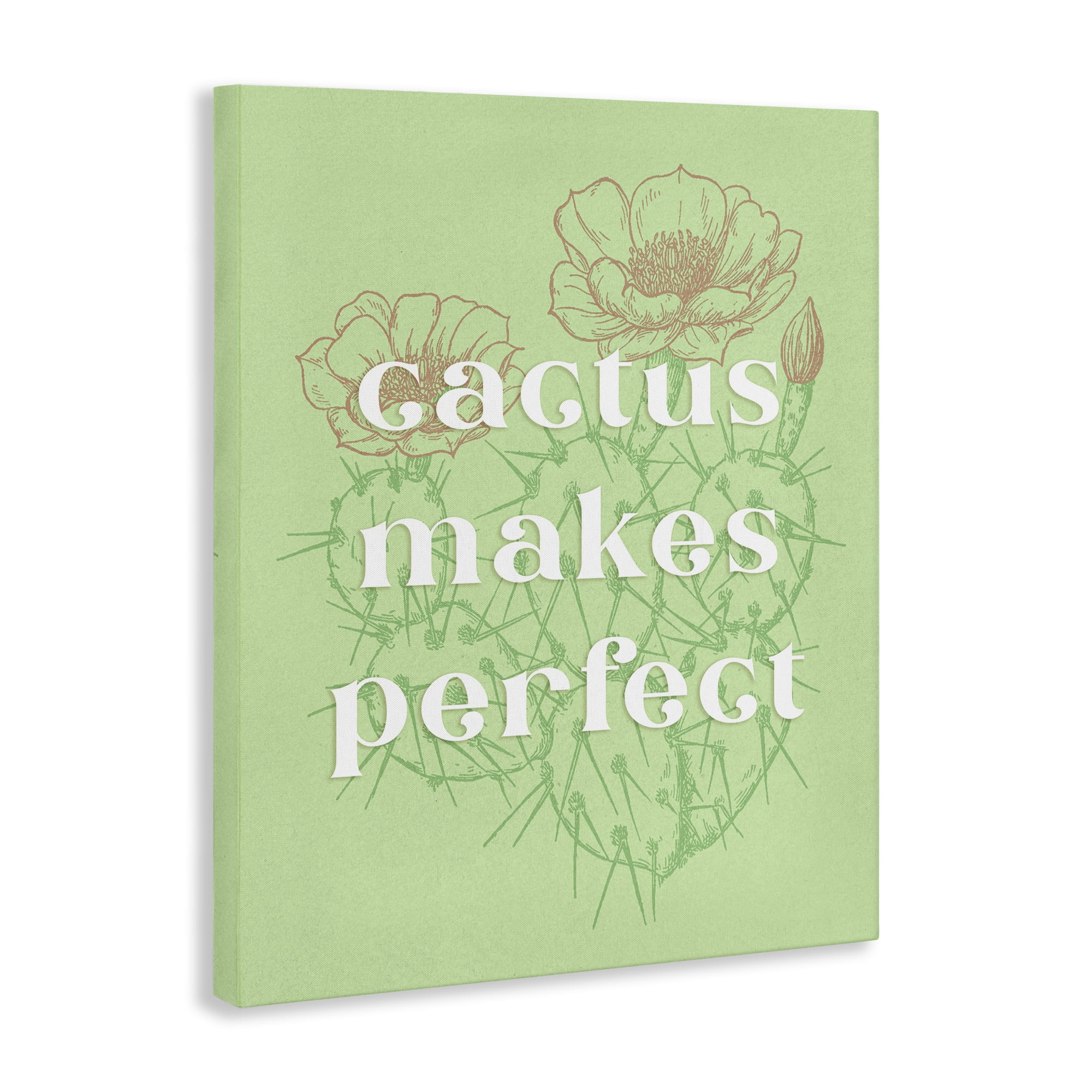 Stupell Industries Cactus Makes Perfect Plants & Flowers Painting Wrapped Canvas Art Print Wall Art, 24 x 30