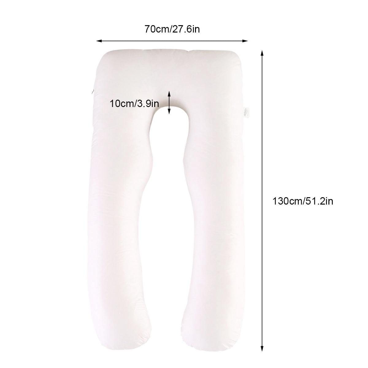 Topchances Pregnancy Pillow Maternity Belly Contoured Body with Cotton Cover White