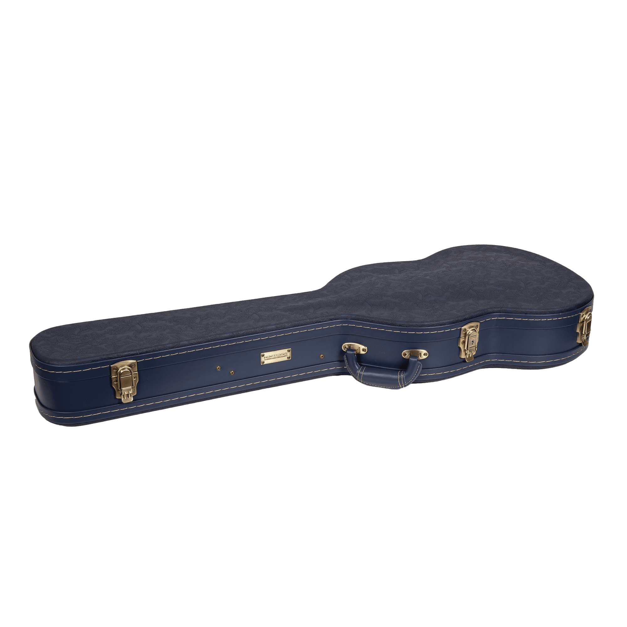 Crossrock Relief Series - Premium Wooden Case for SG Electric Guitars, featuring a Highly Textured Surface and Mink Imitation Fleece Interior - Ocean Blue