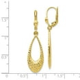 thumbnail image 3 of Primal Gold 10 Karat Yellow Gold Diamond-cut Dangle Leverback Earrings, 3 of 5
