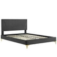 thumbnail image 5 of Modway Yasmine Channel Tufted Performance Velvet King Platform Bed in Charcoal, 5 of 8