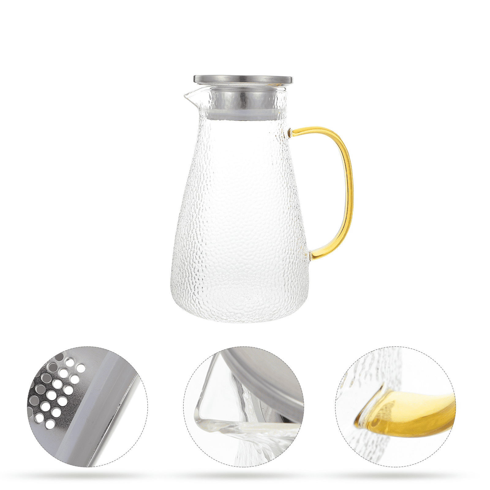 Glass Juice Carafe Water Pot Jug Pitcher Beverage  Drip Coffee Teapot Decanters Fruit Orange Tea Household Iced Holder
