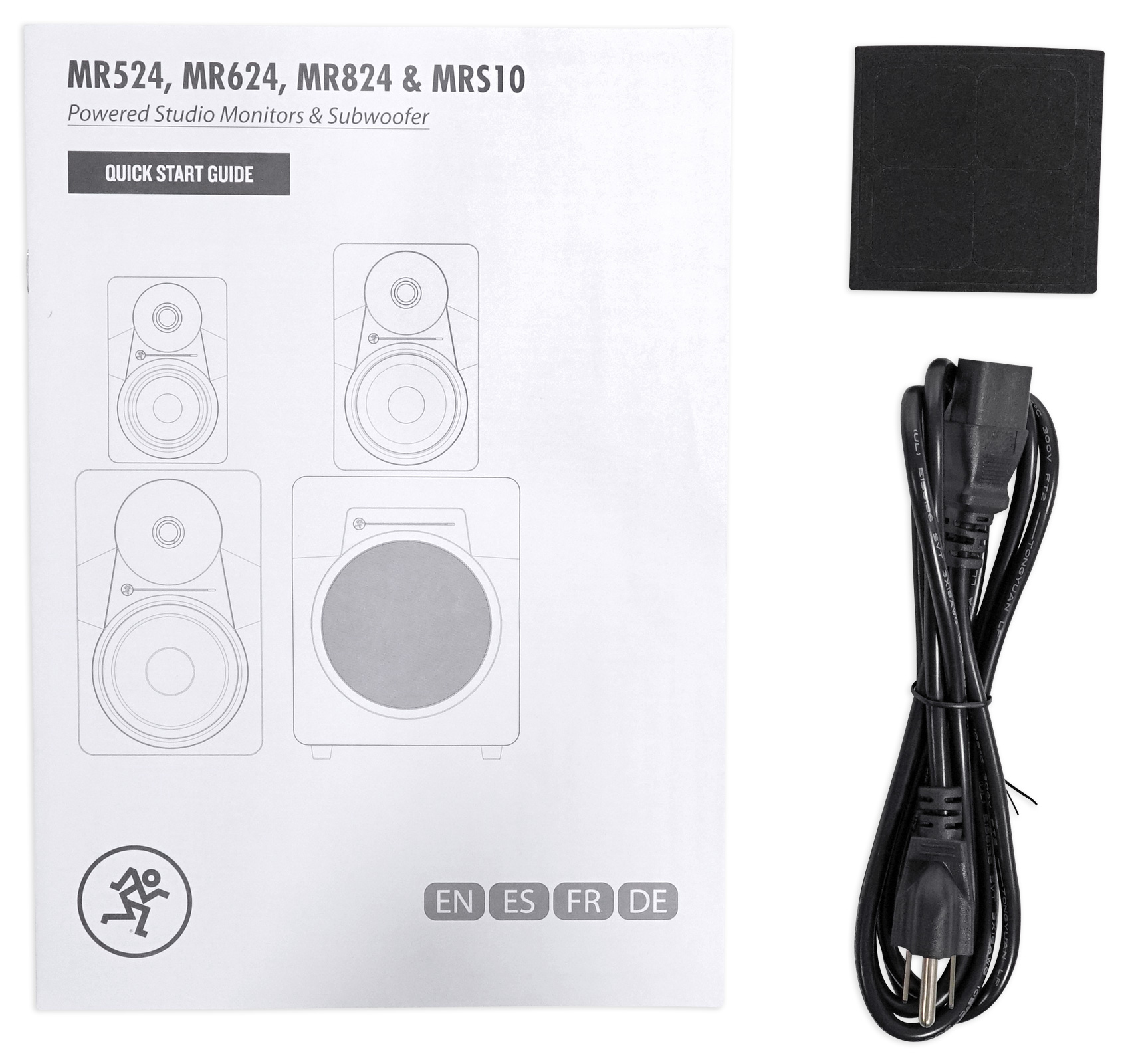 2) Mackie MR524 5” 50 Watt Powered Studio Monitor Speakers+Stands+Isolation Pads