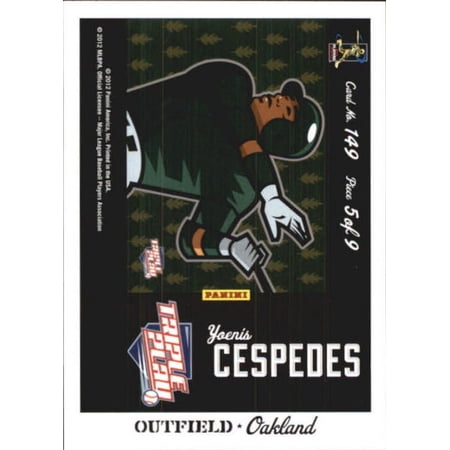 2012 Panini Triple Play Cartoons Home Puzzles #149 Yoenis Cespedes Oakland Athletics NM-MT Baseball Card Oakland Athletics MLB Baseball Trading Card