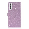 thumbnail image 6 of Shining Wallet Case for Samsung Galaxy S22 with Card Slots Holder Kickstand Flip Folio Cover, Sparkle Bling PU Leather Diamond Heart Love Magnetic Clasp Stylish Case for Women Girls,Purple, 6 of 6