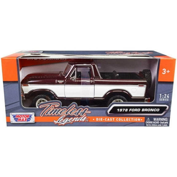 1978 Ford Bronco Ranger XLT w/Spare Tire, Brown - Motor Max 79372 - 1/24 scale Diecast Car