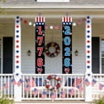 thumbnail image 4 of 250th Anniversary USA Flag Patriotic Hanging Banner Set America Independence Day Porch Decor Vertical Flags 71x12in, 4 of 6
