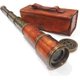 Brass Nautical Telescope Replica With Wooden Box - 15 Inch Extendable Spyglass With Glass Optics