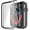Clear, variant on For Apple Watch Size 45mm Slim Hard PC Bumper, Clear Touch Full Coverage with Built in Tempered Glass Screen Protector Phone Case Cover Black
