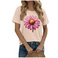 thumbnail image 1 of Camiseta de Manga Corta de Verano para Mujeres con Estampado Casual de Moda con Cuello Redondo, 1 of 8