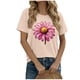 thumbnail image 1 of Camiseta de Manga Corta de Verano para Mujeres con Estampado Casual de Moda con Cuello Redondo, 1 of 8