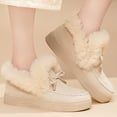 thumbnail image 4 of Wensltd Snow Boots for Women with Bow Detail Flat Sole Round Toe Design Plush Lined Warm Winter Casual Shoes, 4 of 7