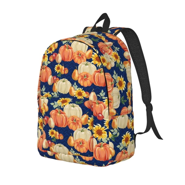 Fotbe fall Pumpkin Daisy Mochila de Lona con Estampado, Mochila Duradera, Mochila Versátil de Alta Calidad, Mochila Compacta Vintage-Medium
