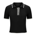 thumbnail image 5 of Womens Tops, Women's Knitted Button Up Golf Shirts Short Sleeve Slim Fit Pullover Sweaters Trendy Casual 2026 Lapel Tee Shirts Black M, 5 of 7
