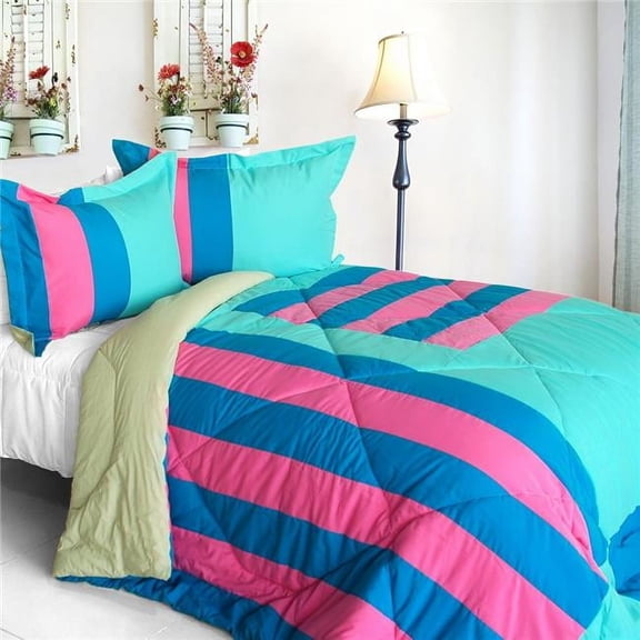Blancho Bedding ONITIVA-CFT01064-1BRK-MPTP Great Hometown Quilted Patchwork Down Alternative Comforter Set, Blue - Twin Size