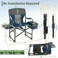 thumbnail image 2 of Barara King Camping Chair, Folding Beach Chair, Folding Camping Directors Chair with Cooler Bag and Side Table-Blue, 2 of 7