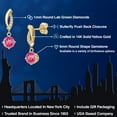 thumbnail image 2 of Gem Stone King 3.05 Ct Round Pink Mystic Topaz G/H Lab Grown Diamond 14K Yellow Gold Earrings, 2 of 6