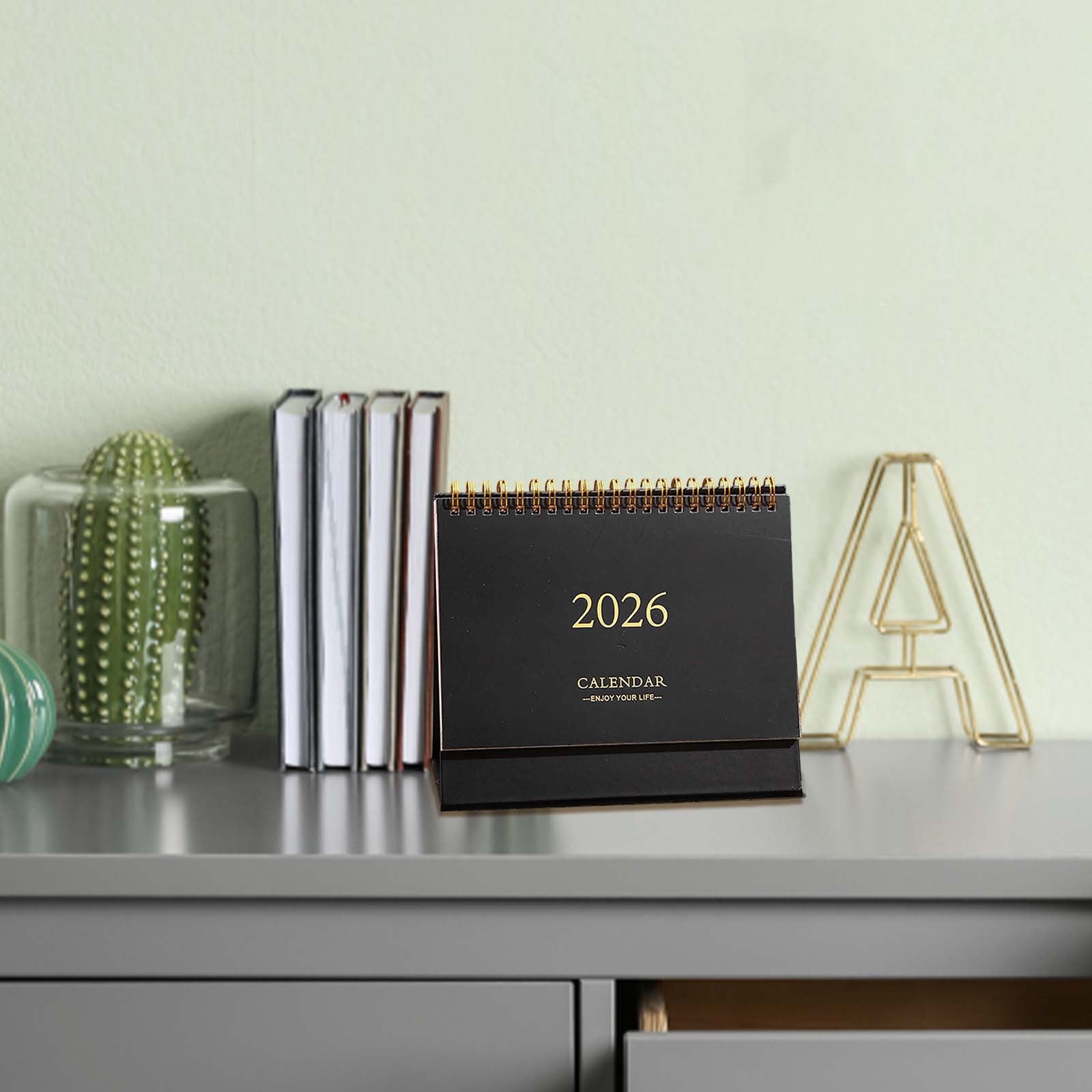 Yunuuuoa 2 Packs 2026 Desktop Calendar, Minimalist Office Planner with Borders, Memo Note for Productivity, Modern Desk Organizer, Office Supplies, Desk Accessories, Gift for Professionals