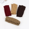 thumbnail image 5 of Nvzi Conjunto de 2 pares de guantes cálidos de punto para el brazo, adecuados para niños y niñas, guantes cálidos de invierno sin pulgares (gris claro), 5 of 5