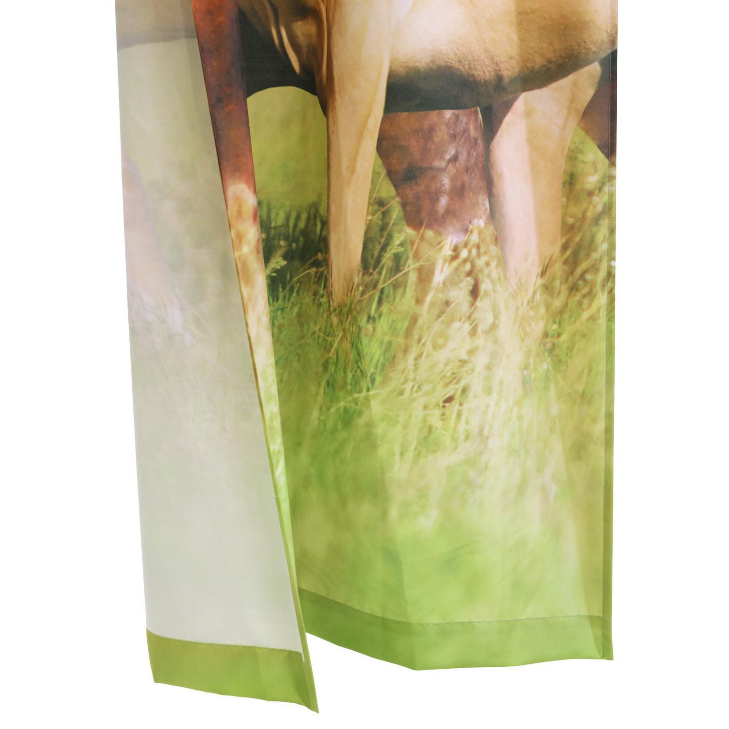 Loft Living Real Horses filtrant la lumière Passe-tringle rideau à piquets paires 74 x 84 in Multi