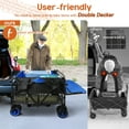 thumbnail image 5 of Tripland Double Decker Folding Wagon Cart, Collapsible Heavy Duty Utility Wagon with Openable Tailgate for Camping Picnic Beach Grocery Shopping (Black&Blue), 5 of 10