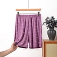 thumbnail image 2 of cfhntfmh Plus Size Pajama Shorts for Women Soft Comfy Sleep Lounge Shorts Elastic Waist Summer Sleepwear, 2 of 5