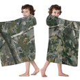 thumbnail image 4 of Snow Camo Tree Trunks Pattern Hooded Bath Towel，60"x35" for Ages 3 To 12 Kids, Quick Dry Lightweight Soft Microfiber Hood Beach Towel Cover Up for Kids, 4 of 7