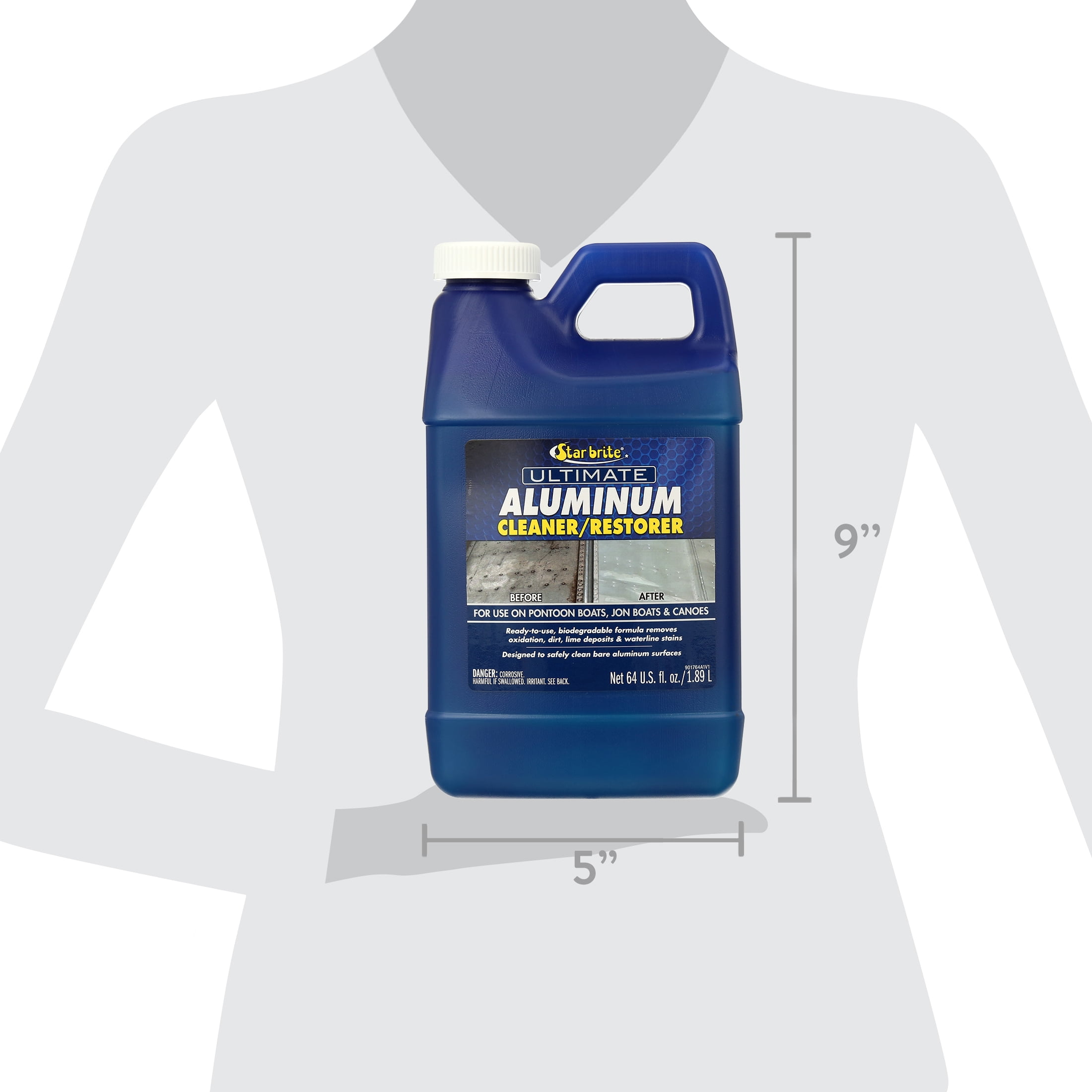 STAR BRITE Ultimate Aluminum Cleaner & Restorer - For Pontoon Boats, Jon Boats & Canoes - 64 OZ