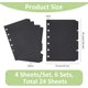 thumbnail image 2 of 24 hojas A7 (12,3 x 9,1 cm) Separadores de plástico de 6 agujeros para carpeta, pestañas índice negras, separadores de índice rectangulares para cuaderno, tarjetas con pestañas de índice insertables, 2 of 7