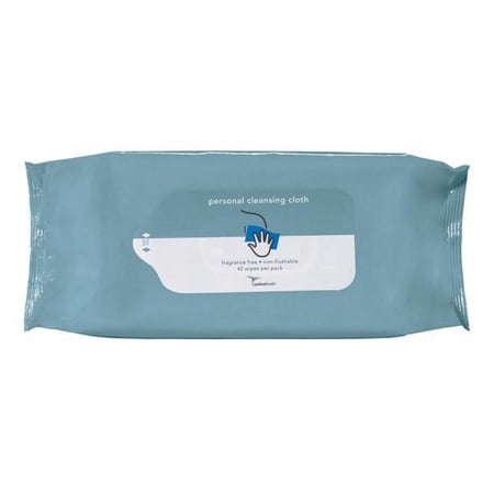 Cardinal Health Personal Cleansing Cloth - Soft Pack, Aloe, Unscented, 42 Count