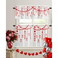 thumbnail image 2 of Valentines 3 Piece Kitchen Curtains Tiers and Valances Set Red Pink Love Heart Window Curtains Set Bow Tie Spot Romantic Decor Rod Pocket Valance for Kitchen Bedroom Valentines Decor 54 x 36 in, 2 of 6