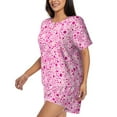 thumbnail image 2 of Rateoe Breast Cancer Awareness2 Pattern Women's Short-Sleeved Pajama Set - 2 Piece Soft and Lightweight Sleepwear Set-XX-Large, 2 of 7