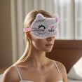 thumbnail image 2 of Unique Bargains 1 Pc Cat Cartoon Sleep Mask Soft Eye Shade Cover for Rest 7.87"x4.72" Gray, 2 of 6