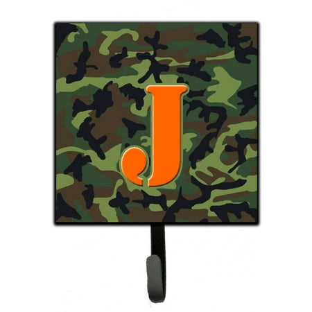 

Carolines Treasures CJ1030-JSH4 Letter J Monogram - Camo Green Leash or Key Holder 7Hx4.25W multicolor