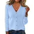 thumbnail image 5 of Women's V Neck Knitted Cardigan Long Sleeve Lightweight Layering Top Spring Autumn Fashion Sweater, 5 of 5