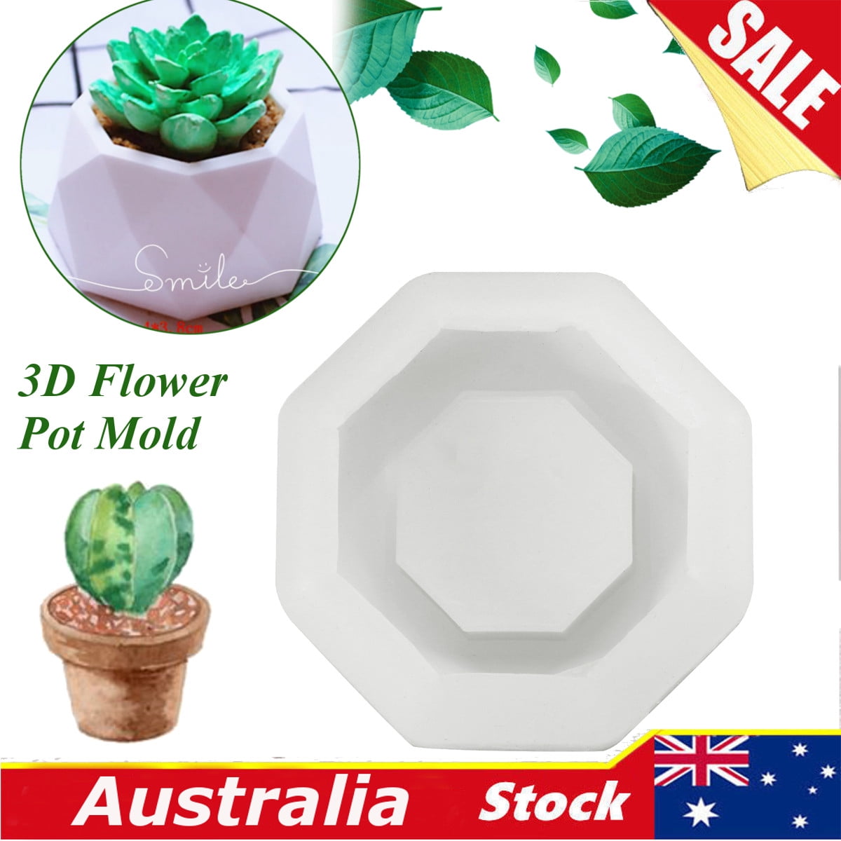 Handmade 3D Flowers Pot Silicone Mold Concrete for Succulent Plants