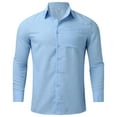 thumbnail image 2 of Gubotare Men's Shirt Men's Dress Shirt Casual Holiday Long Sleeve Button Down Shirt (Sky Blue,3XL), 2 of 4
