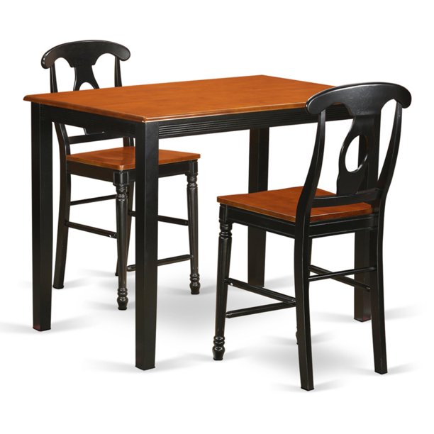 East West Furniture Yarmouth 3 Piece Keyhole Dining Table Set