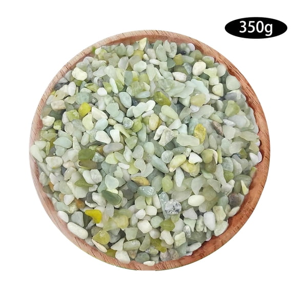 NOGIS 0.77 lbs Succulent and Cactus Pebbles, 3-5mm Jade Natural Decorative Polished Stones, River Rocks for for Indoor Plants, Vases, Planters and Outdoor Gardening