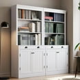 thumbnail image 5 of 70.9"White Kitchen Pantry with Microwave Shelf,Farmhouse Kitchen Hutch Bar Cabinet with LED Lights&Sliding Barn Doors for Dining Room, 5 of 6