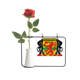 thumbnail image 1 of Congo emblema nacional país Botella de decoración de jarrones colgantes de flores rosas artificiales, 1 of 3