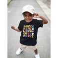 thumbnail image 2 of Camiseta de manga corta para niño y niña con alfabeto colorido e ilustraciones de animales - Beige, ropa informal de verano, cuello redondo, algodón suave, camisetas bonitas, 2 of 7