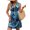 Blue, variant on Women's Tropical Print V Neck Sleeveless Summer Dress with Slight Stretch 95% Polyester 5% Spandex Everyday Wear