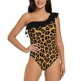 thumbnail image 5 of Leopard Print Sexy One Shoulder One Piece Swimsuit New Mesh Patchwork Swimwear Monokini Leopard Cheetah Animal Spotted Exotic, 5 of 5