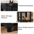 thumbnail image 6 of Buildhom Farmhouse End Table Set of 2, Large 2-Tier Side Table with Storage Shelf, Rustic Brown Square Tea Table for Living Room, Black, 6 of 7