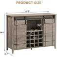 thumbnail image 3 of Farmhouse Bar Cabinet with Sliding Barn Door, 47" Rustic Wine & Coffee Station, 16-Bottle Rack, Adjustable Shelves for Dining Room, Kitchen, Living Room, 3 of 8