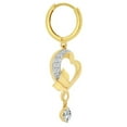 thumbnail image 3 of 14k Yellow Gold White Rhodium, Modern Abstract Heart & Butterfly Drop Earring, 3 of 3