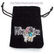 Brybelly Holdings 7 Die Polyhedral Dice Set in Velvet Pouch, Diamond Dust