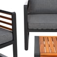 thumbnail image 5 of Safavieh Vesta 4-Piece Steel Outdoor Conversation Set, Black/Gray, 5 of 14